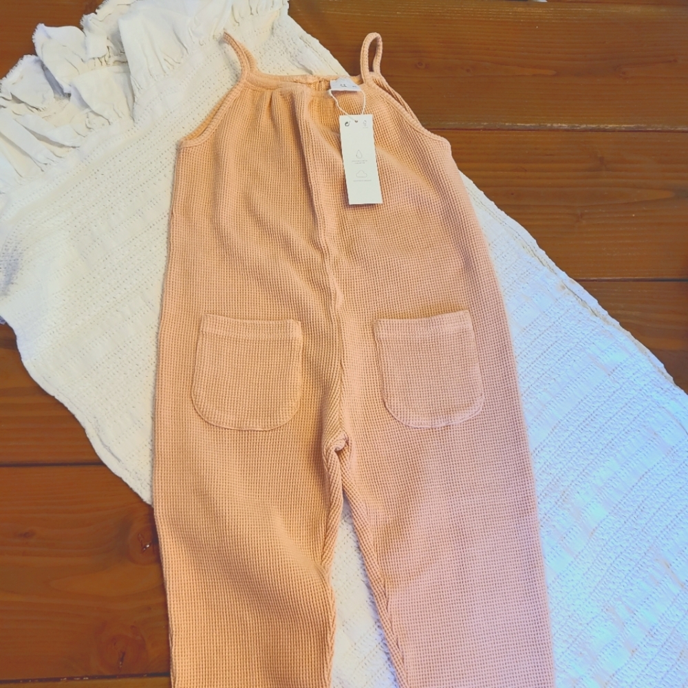 NWT Zara Dusty Rose Waffle Romper - 2T